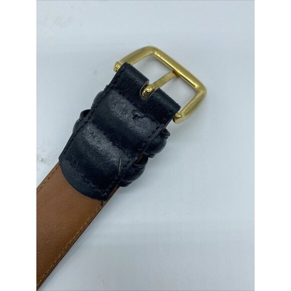 Black Genuine Leather Belt Men's Size 40 Made In Italy 1745-00 - Picture 5 of 10